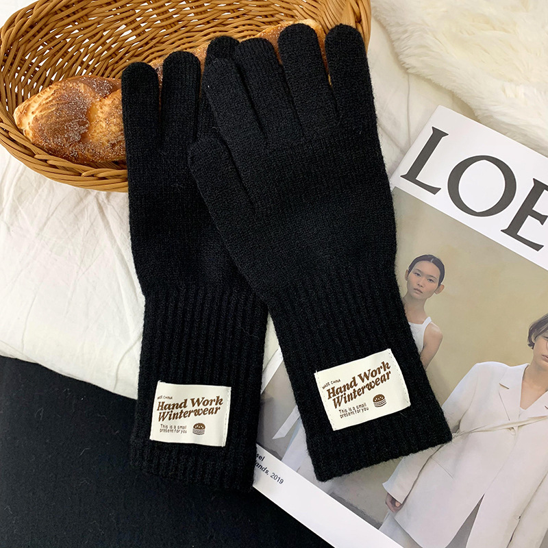 Guantes de ciclismo 2025, otoño y invierno nuevos guantes de punto de lana gruesa alargada guantes de dedo caliente al por mayor