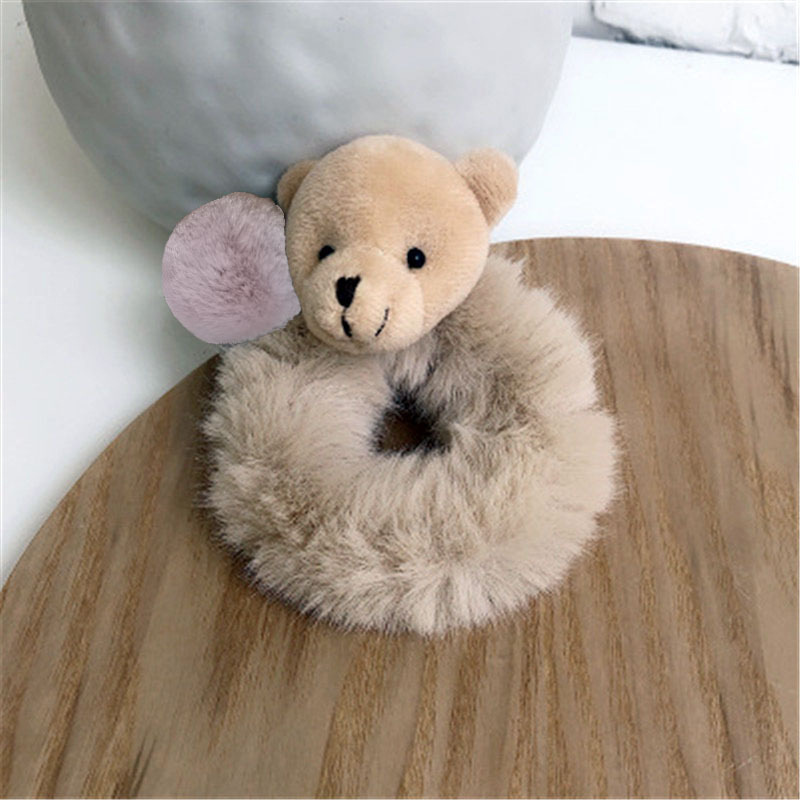 2卡其熊杏色发圈