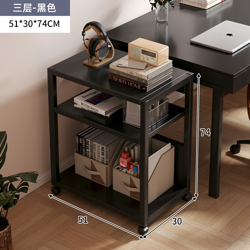 Estante junto al escritorio de la computadora Estante de almacenamiento de carro de hierro forjado multicapa de piso a techo Gabinete de almacenamiento de archivos de oficina extraíble