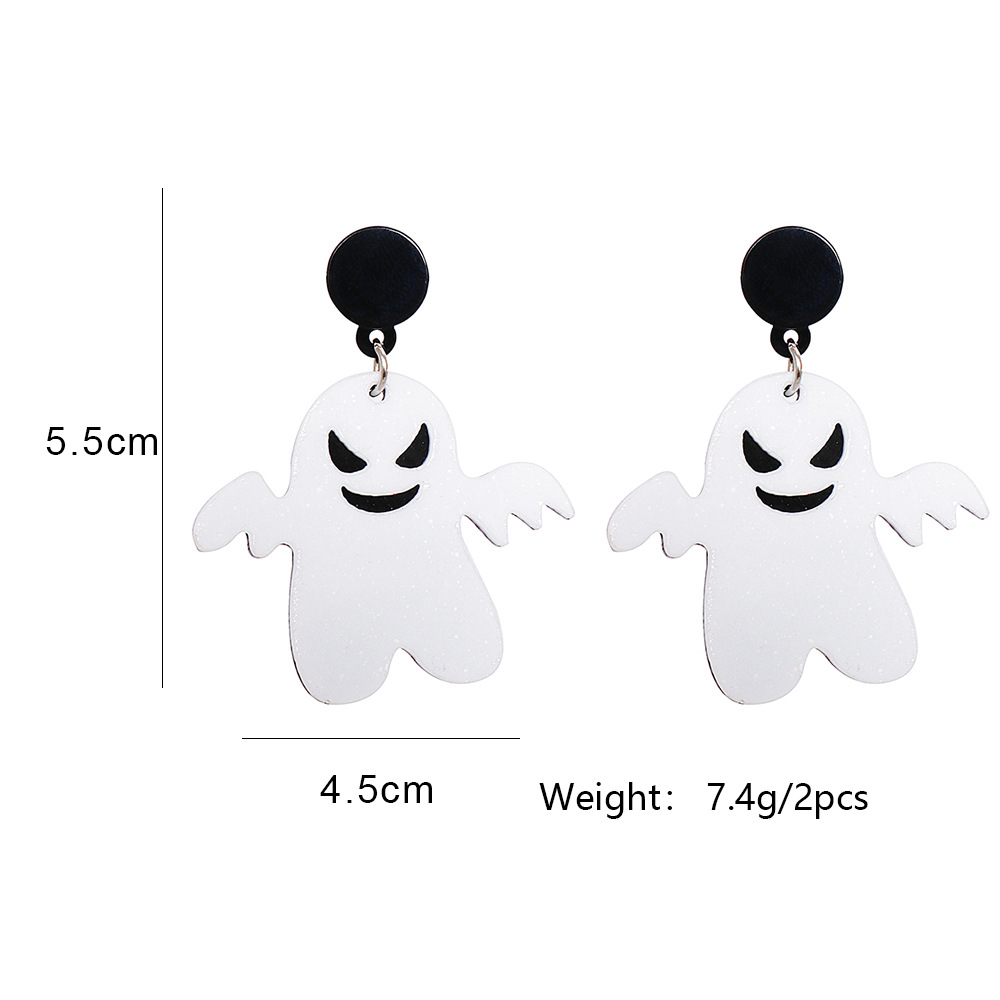 Halloween Funny Pumpkin Skull Ghost Acrylic Personality Resin Earrings display picture 7