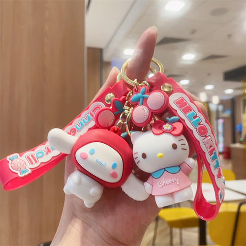 New cute Sanrio cherry whisper pendant Kurome with car bag pendant gift keychain wholesale