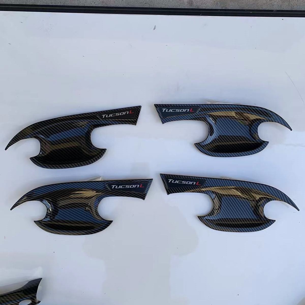 Hyundai 21-25 Models Tucson L Door Handle Protection Sticker Carbon Fiber Door Handle Anti-Scratch Cover Modification Decorative Accessories