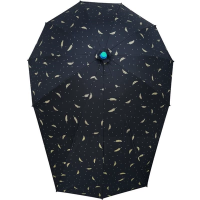 Electric vehicle sunshade umbrella, rain Elektromobil üçün ön şüşə çətiri (günlük) - black-gold-feather-vinyl-extended-umbrella-single-umbrella-without-stand