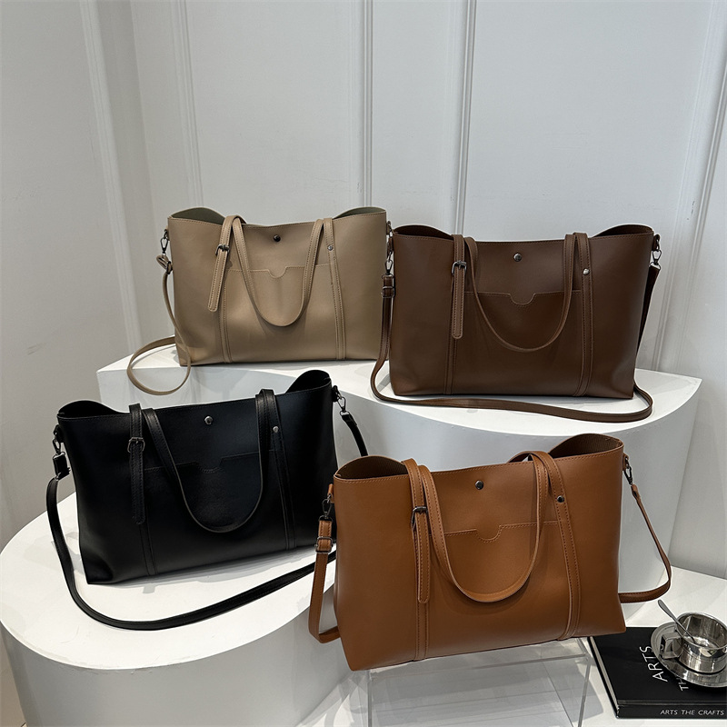 Bolso coreano para mujeres 2024 nuevo bolso de hombro de gran capacidad bolso de cuero PU bolso de mujer bolso de mano europeo y americano bolso de mujer