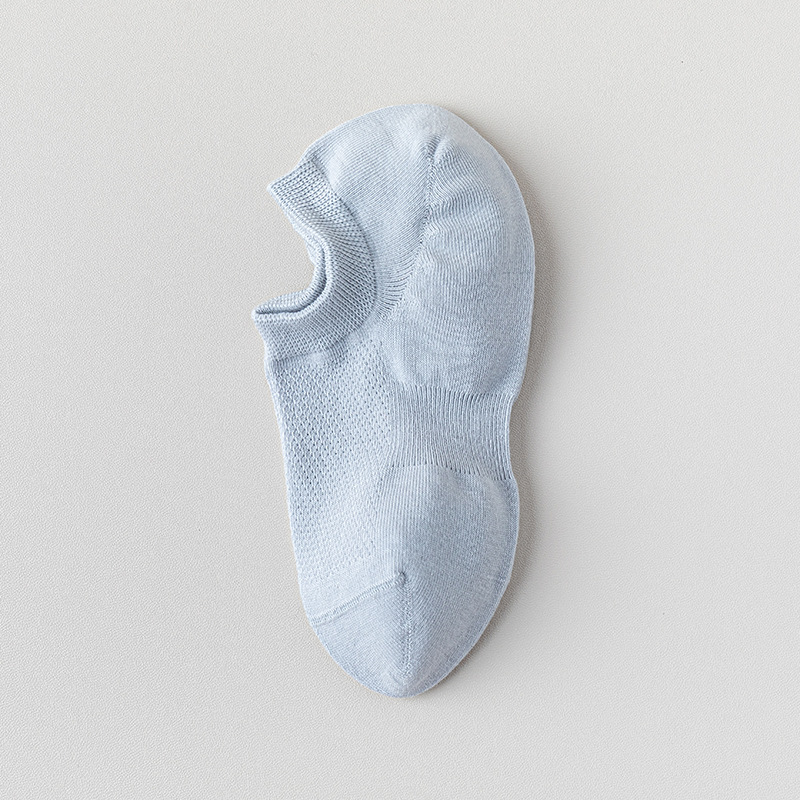 Calcetines de algodón de color sólido, calcetines de barco de malla de verano, calcetines de algodón sin hueso, embalaje independiente, calcetines invisibles