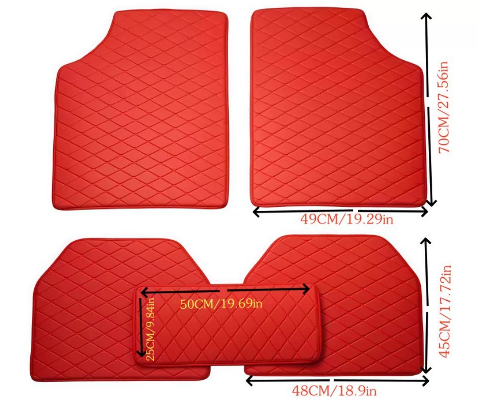 Amazon universal car floor mats five-piece set in leather style, cross-border manufacturer wholesale, dropshipping, foreign trade floor mats