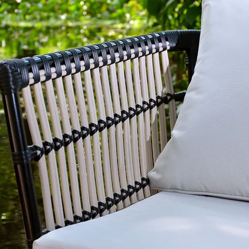 Sofá de ratán al aire libre nórdico Terraza Jardín Villa Al aire libre Impermeable Protector solar Ocio Combinación de patio Muebles de terraza