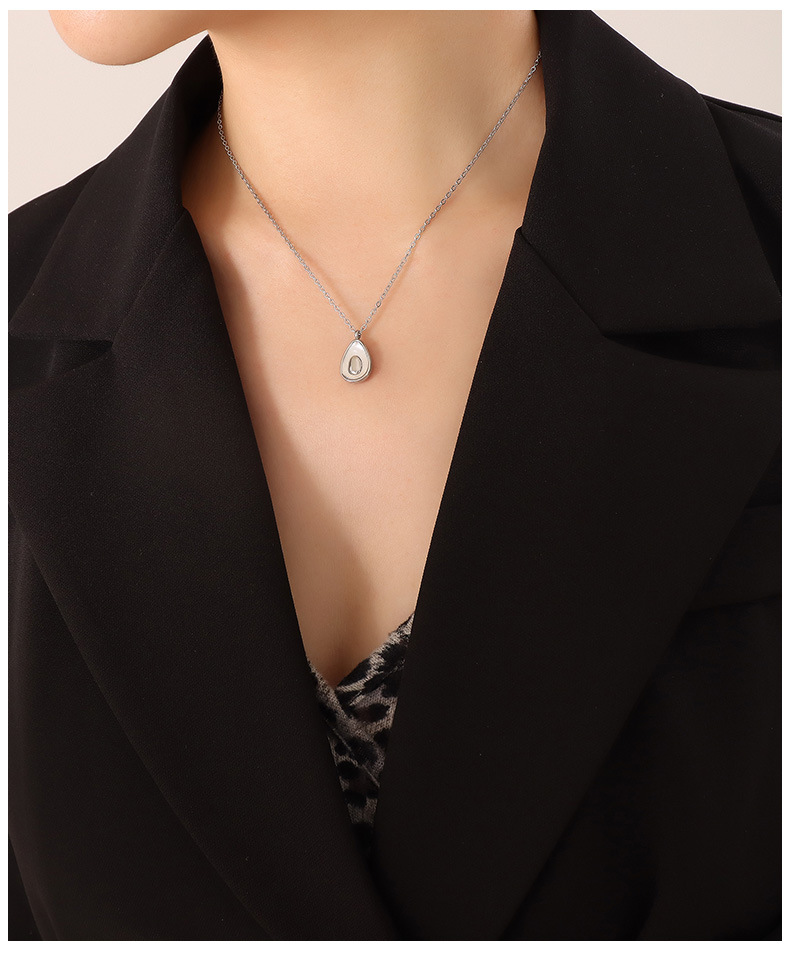 Womenu0027S Fashion Water Drop Titanium Steel Earrings Necklace Plating No Inlaid Jewelry Sets