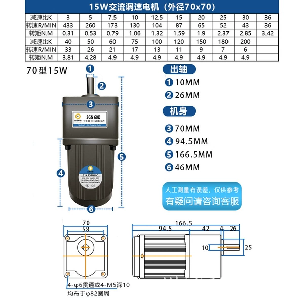 3GN-15W speed regulating motor