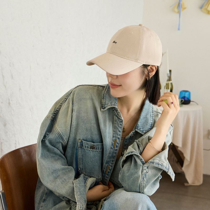 美式鸭舌帽女大头围字母刺绣显脸小软顶2025新款百搭韩版棒球帽男|undefined