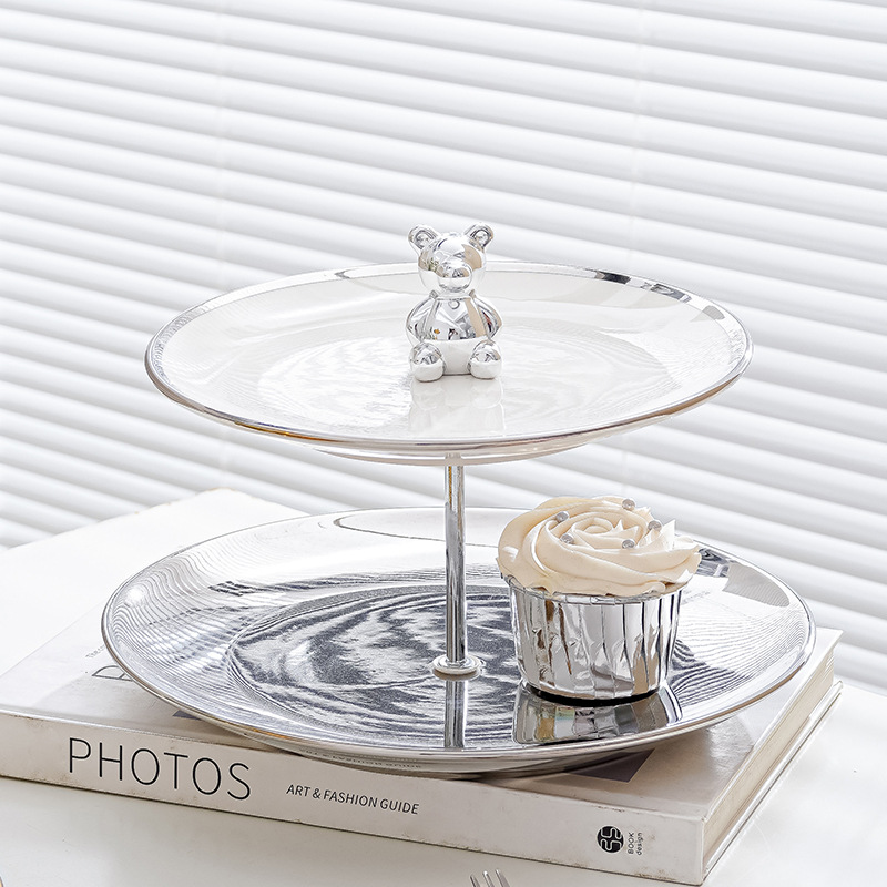 Plato de fruta de múltiples capas sala de estar mesa de café hogar plato de dulces Pantalla de recepción plato de aperitivos salón de belleza postre plato de fruta Decoración