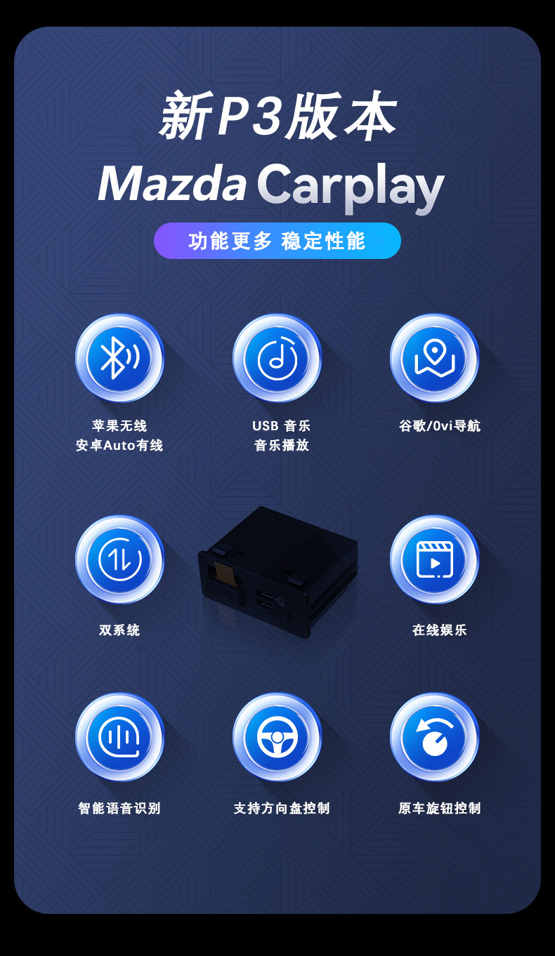 P3 Is Suitable for Mazda Wireless Carplay Wired Android Auto Adapter Tk789U0Ck1414