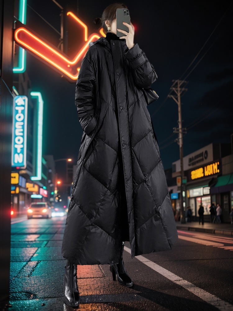 Abrigo acolchado largo talla grande para mujer 2025 — grueso, cálido, suelto y moderno, ideal para invierno image 3