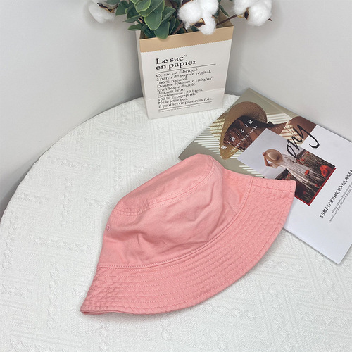 Summer High-Quality Washable Pure Cotton Fisherman Hat Korean Style Bucket Hat Unisex Versatile Bucket Hat Large Head Adjustable Trendy