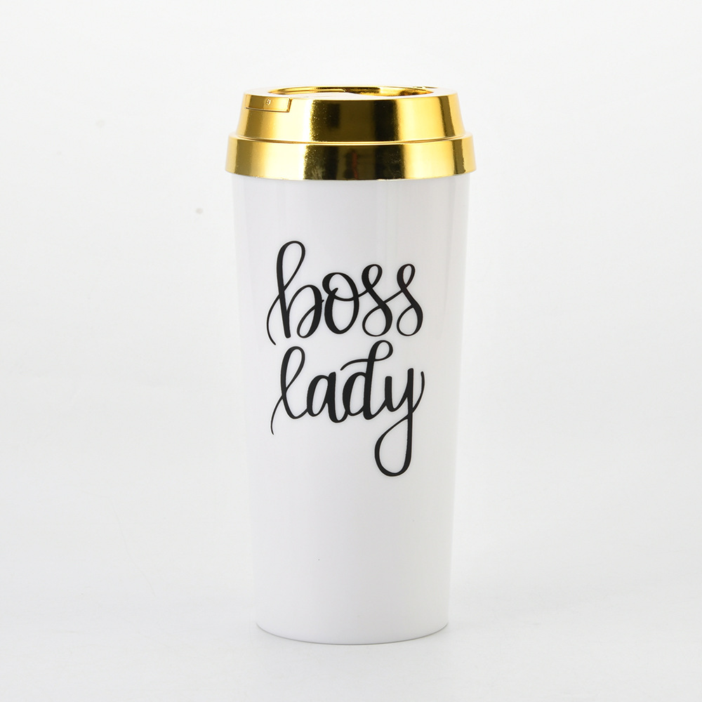 2024 europeo y americano transfronterizo nuevo BOSS Dama doble acrílico taza de café 16oz aislado taza de agua portátil