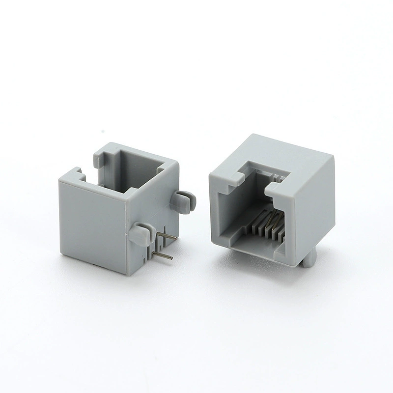 RJ11 разъем сетевой разъем серый полный пластиковый вертикальный разъем 53mini 6P2C90 градусов