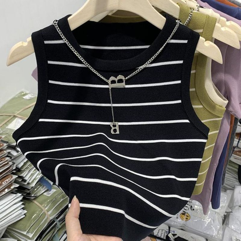 Women's Vest Tank Tops Sexy Stripe display picture 7