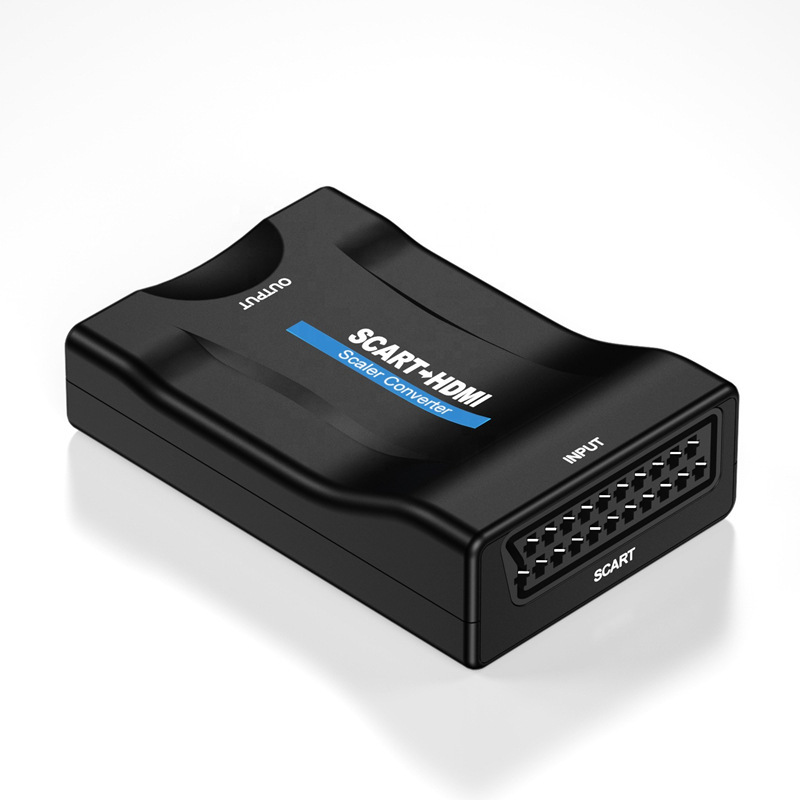 Scart转HDMI转换器 Scart to HDMI视频转换器 扫把头 跨境专供