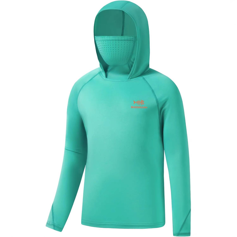 Bassdash Youth Upf 50+ Hooded Shirt with Mask Uv Protection Neck Gaiter Sun Protection Long Sleeve T-Shirt Bassdash Youth Upf 50+ Hooded Shirt with Mask Uv Protection Neck Gaiter Sun Protection Long Sleeve T-Shirt