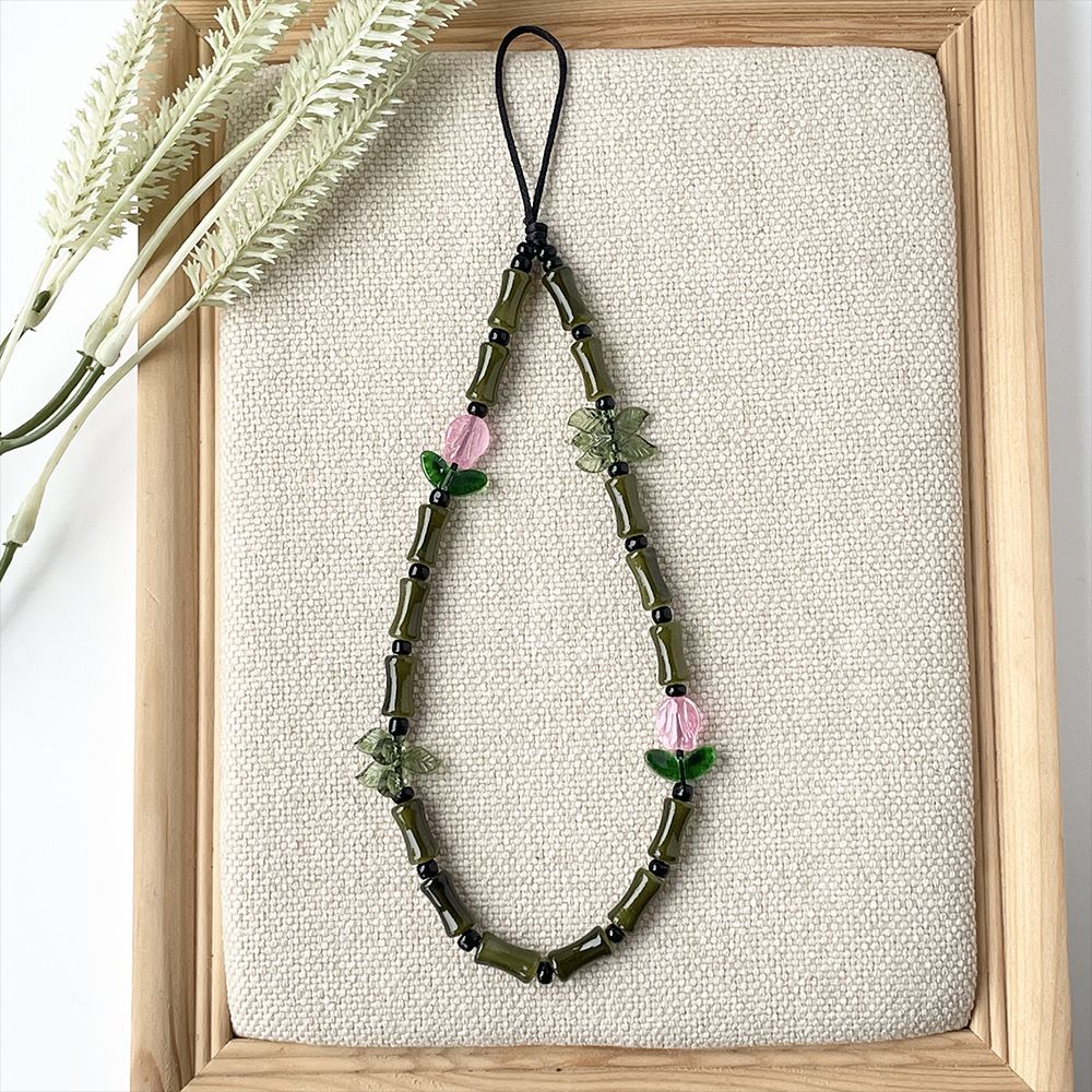 Pastoral Bamboo Arylic Glass Mobile Phone Chain display picture 1