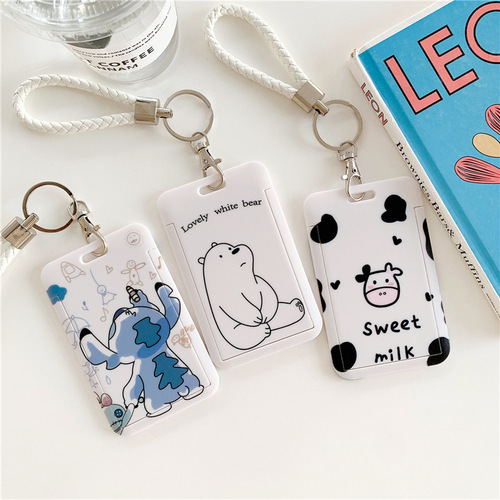 Creative bus card protective cover, student meal card, campus exhibition access control document, brand door card cover, key chain all in one