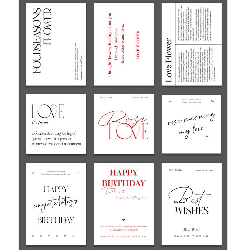 Tarjeta de felicitación floral tarjeta de agradecimiento fresca Tarjeta de bendición de vacaciones creativa Mensaje de confesión tarjeta colgante Etiqueta de flor