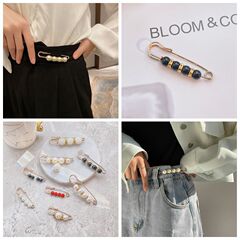 Source manufacturer new clothing accessories waist adjustment pants size pearl brooch anti-clothes temperament corsage for women