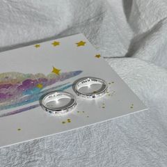 Viva la vida! 生命万歳すべて順調星芒カップルペアリング記念儀式感プレゼントリング