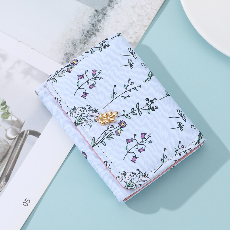 Cartera transfronteriza ins bolsa de tarjetas de damas en una billetera de tres plegables corta simple para estudiantes pequeños bolsos de cambio frescos plegables