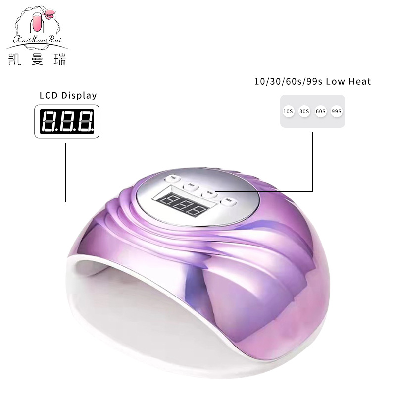 Lámpara de uñas de luz roja de alta potencia de 86W, lámpara de fototerapia UV LED para uñas, lámpara inteligente para curar uñas, transfronteriza