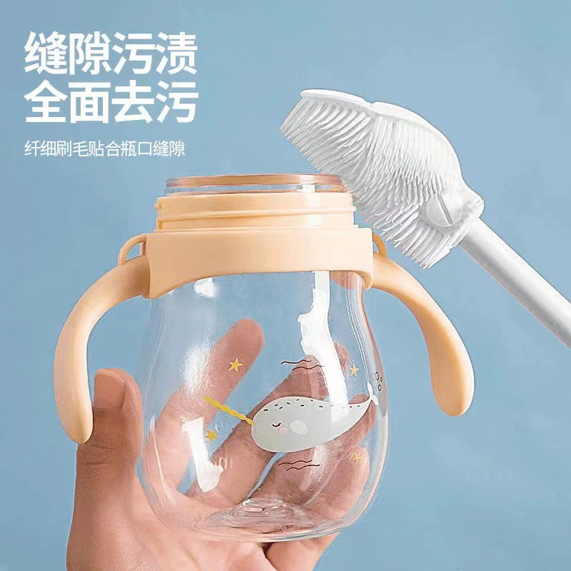 Силиконовая бутылка щетка чашка щетка бытовая длинная ручка бутылка щетка щетка головка щетка складная без мертвого угла многофункциональная чистящая щетка