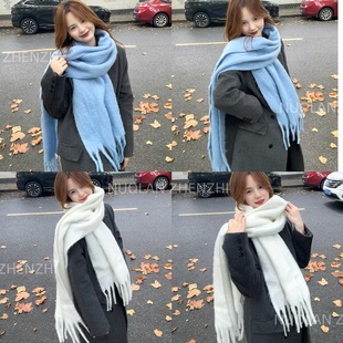 Atmospheric Scarf Collection for Women, Autumn and Winter, High-End Plaid, Student Couple, Warm and Thickened Neck Scarf for Men, Cross-Border Wholesale