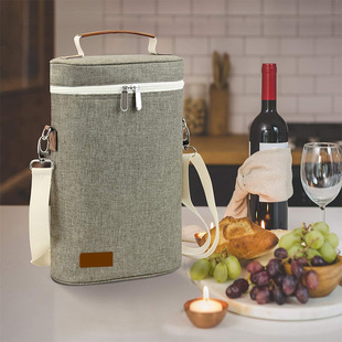 2 bottles insulated wine bag wine bag handbag cooler bag with shoulder strap and bottle opener outdoor picnic wine bag