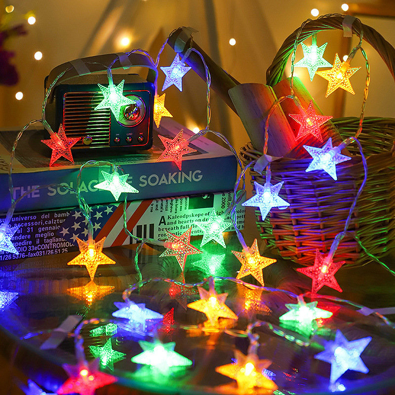 クロスボーダー LED スターライト結婚式タペストリーテント五芒星装飾ライト屋外キャンプ雰囲気アレンジメントストリングフラッシュライト|undefined