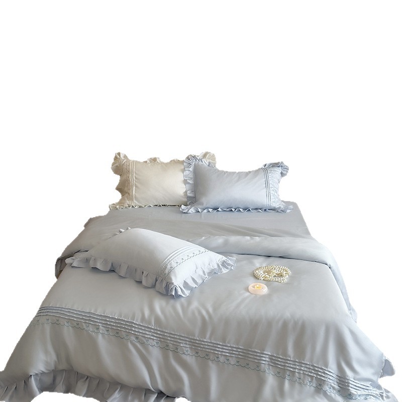 French Romance Tencel Duvet Cover Set Class A Ice Silk Bedding_voghion.com