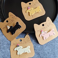 2025新款韩版可爱卡通小狗设计发夹女生头发发饰刘海碎发发夹