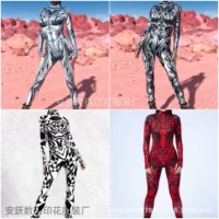 2024 Хэллоуин новые колготки 3D цифровой принт для взрослых косплей соединенные игровые костюмы