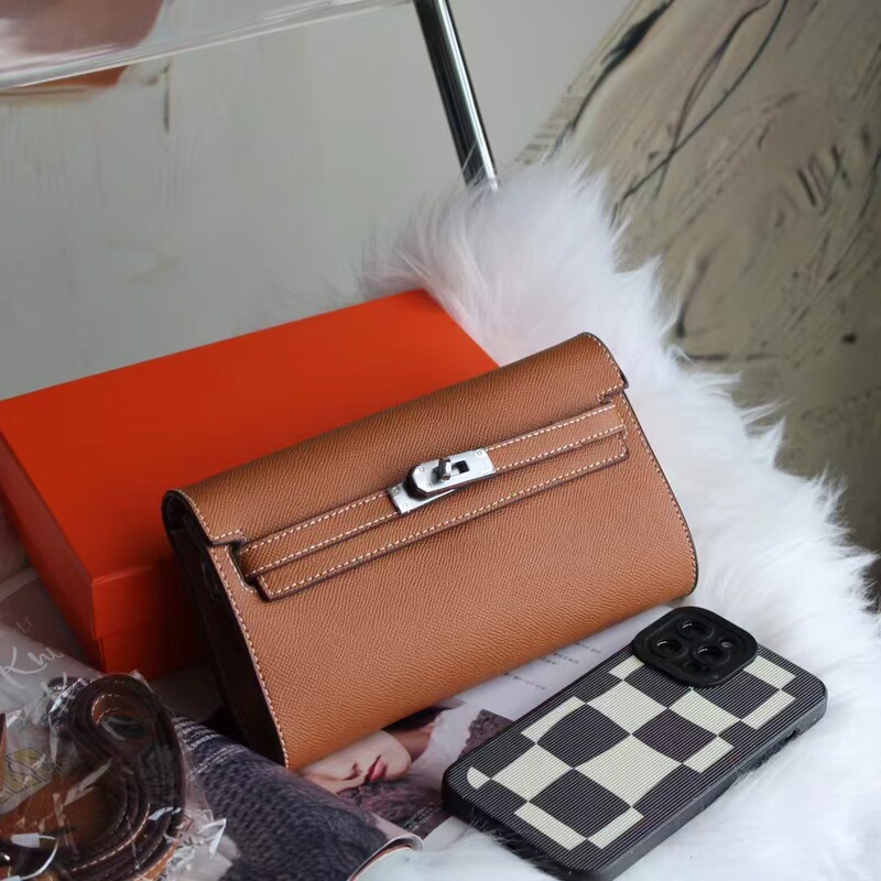 New to go woc bag Kelly bag women's big long leather clutch bag shoulder diagonal mobile phone bag wallet