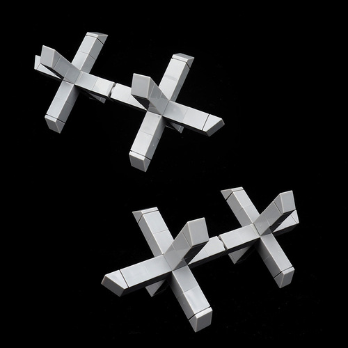 Cross-border military building blocks tank interception iron link column assembly model construction scene equipment small particle toys