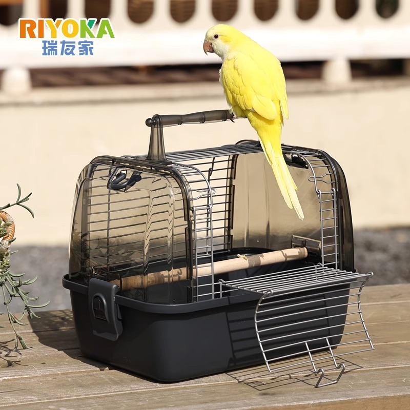 Portable Small Parrot Travel Cage with Crossbody Bag for Budgerigars, Cockatiels, and Lovebirds