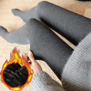 Factory leggings women's outer wear plus size chubby girl autumn and winter fleece-lined step-on pants socks thickened warm pants wholesale