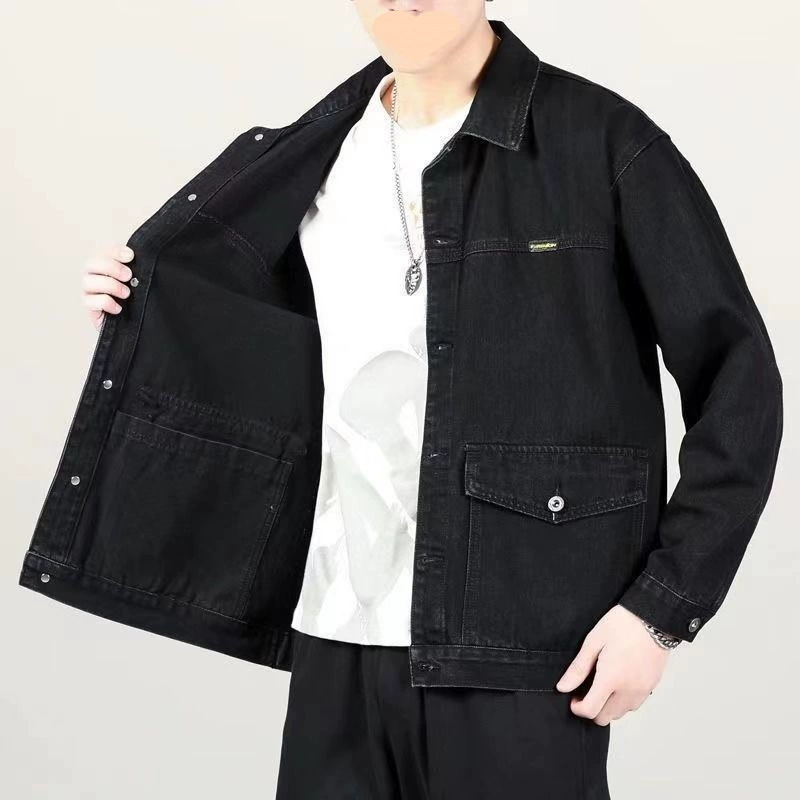 Spring elite denim men's trend jacket for leisure, oversize, plus size
