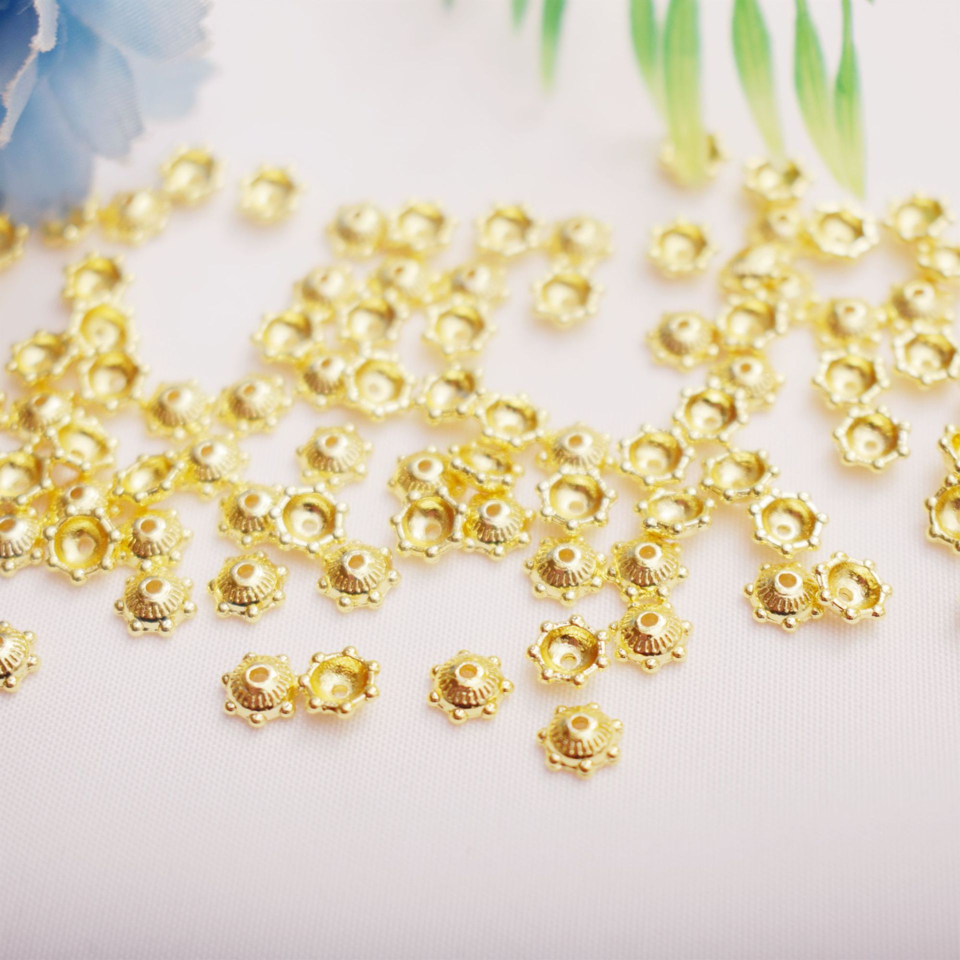 Plating Design 100 PCS/Package Alloy Gold Plated Solid Color Spacer Bars