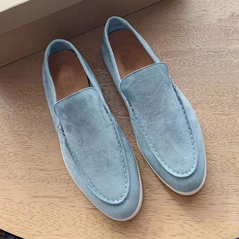New New Genuine Leather Flat Slip-On Casual Versatile Loafers Women's British Style Single Men's Shoes_vogvips.com