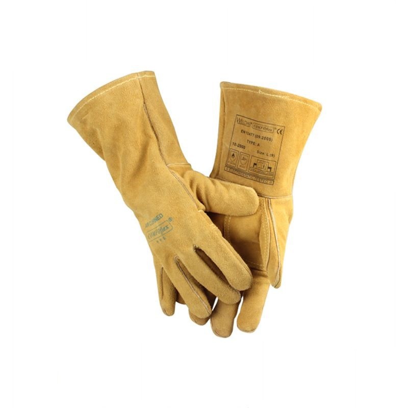 威特仕10-2000 18雄鹿色手套耐磨隔热100℃电焊 46CM加长款 1副