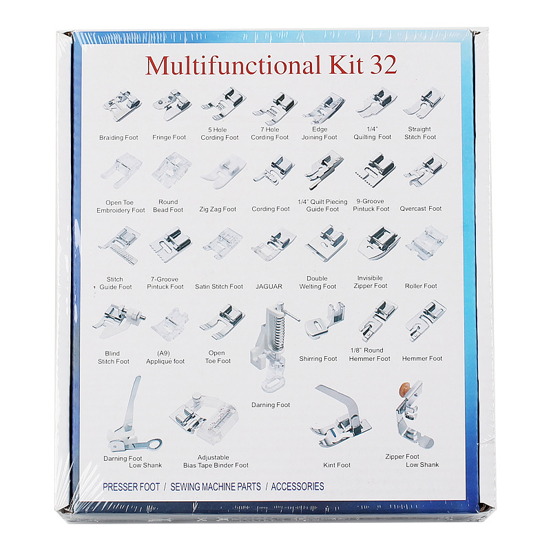 Máquina DE COSER doméstica prensatelas multifuncional accesorios de costura 32 tipos 42 tipos 52 unidades 62 unidades prensatelas traje de costura