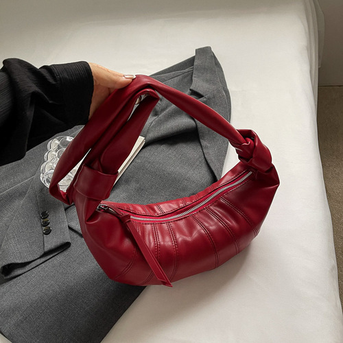 Niche design women's bag single shoulder croissant bag 2024 new croissant bag crossbody bag versatile ins dumpling bag