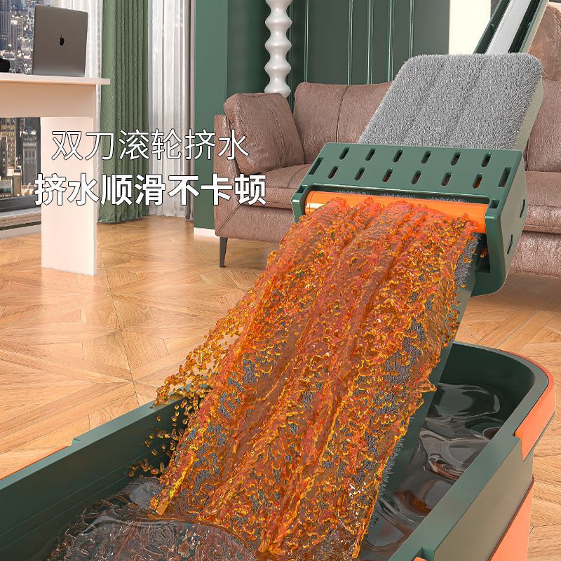 【50cm绒布】免手洗平板拖把家用懒人拖地神器一拖净新款带桶墩布|undefined