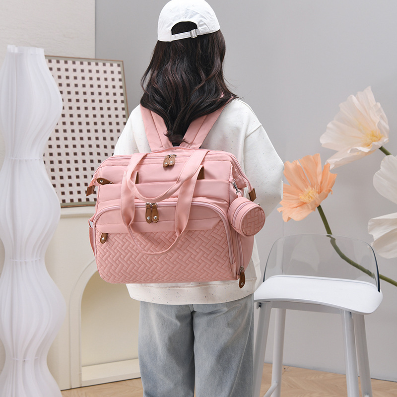 Bolsa de gran capacidad para mamás con bebés, mochila de ocio, mochila de hombro ligera, bolsa de hombro portátil para madre y bebé.