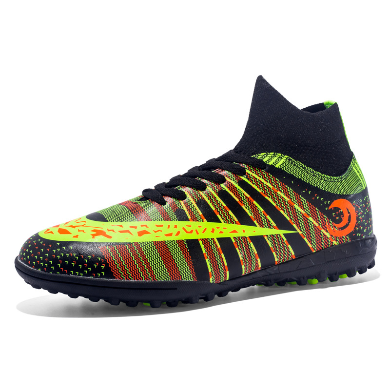 2023 nuevos zapatos de fútbol para hombres con clavos de lazos TF zapatos de entrenamiento de clavos largos zapatos de fútbol para adultos resistentes al desgaste